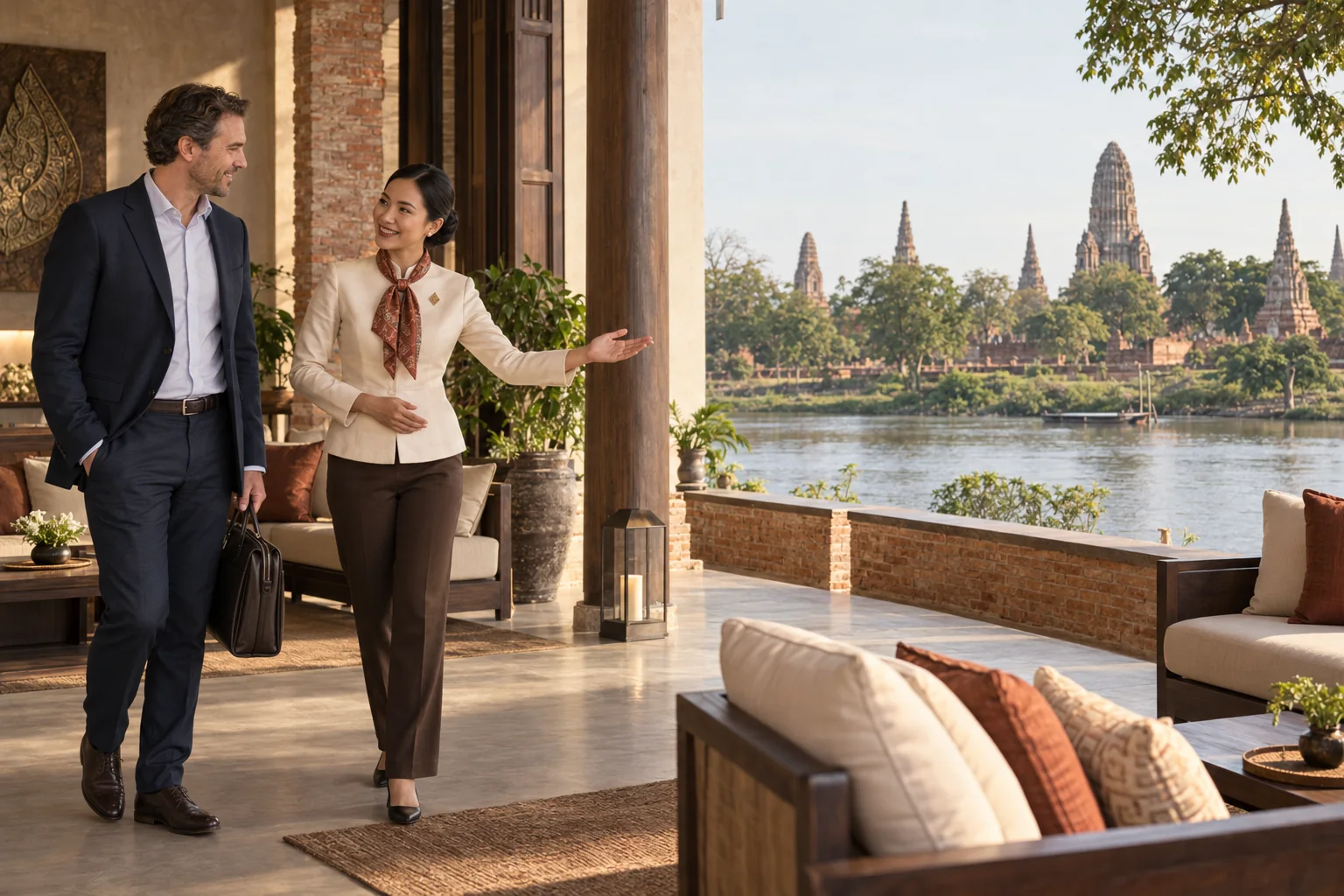 ภาพจำลองการต้อนรับและบริการมูลค่าสูงในพระนครศรีอยุธยา