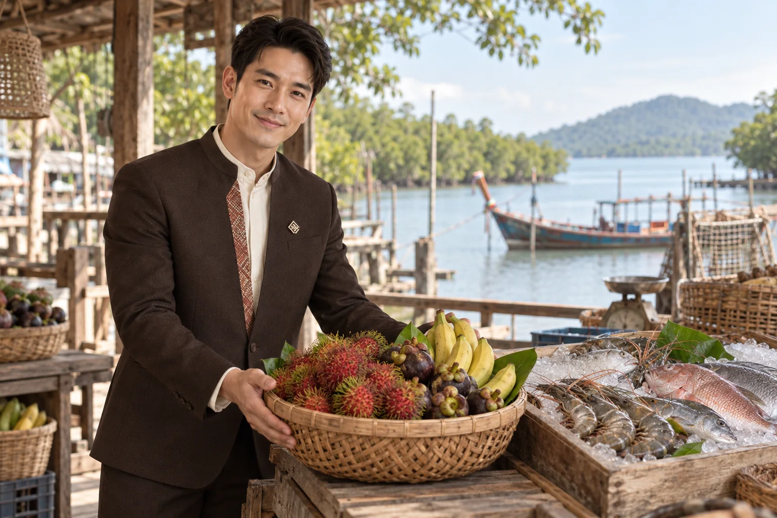 ภาพจำลอง: เจ้าหน้าที่ SĀN แนะนำผลไม้เมืองร้อน · อาหารทะเลท้องถิ่น ในตราด